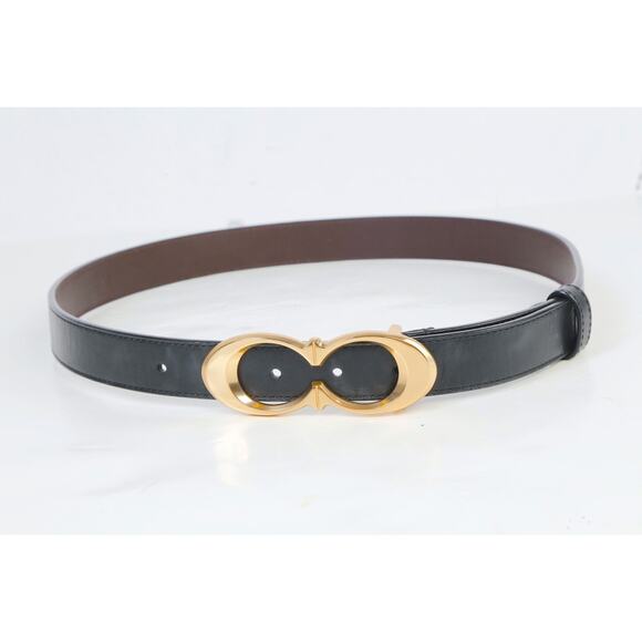 Coach Belt Size S Black Leather Gold Double C Signature Buckle Skinny Slim main image 13